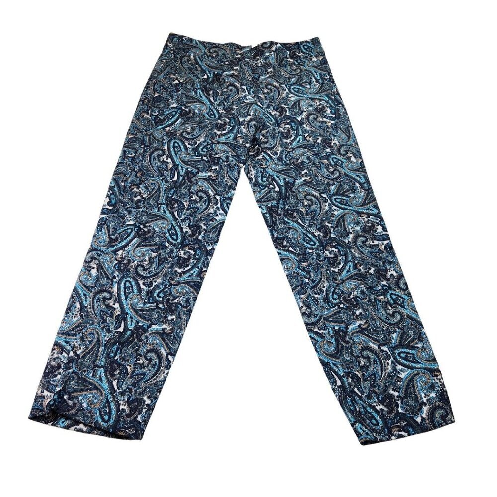 Michael Kors Women Size 2 Flat Front Straight Leg Stretch Capri Pants Blue--19